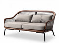 Sofa z drewna i tkaniny w kolorze szarym 150 x 80 x 70cm