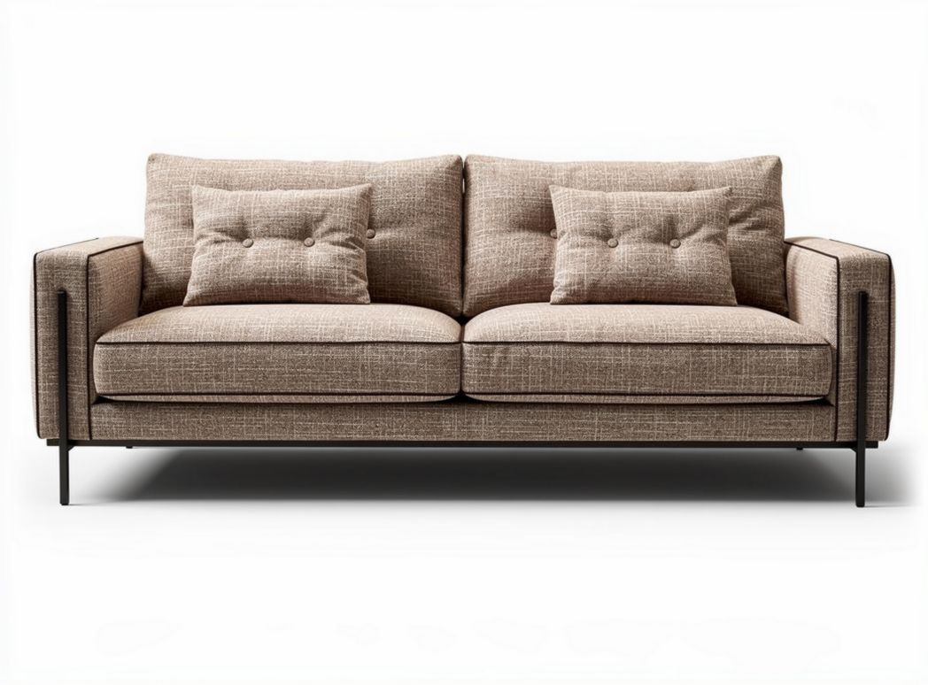 Sofa dwuosobowa z tkaniny w kolorze beżowym wymiary 200 x 90 x 85cm