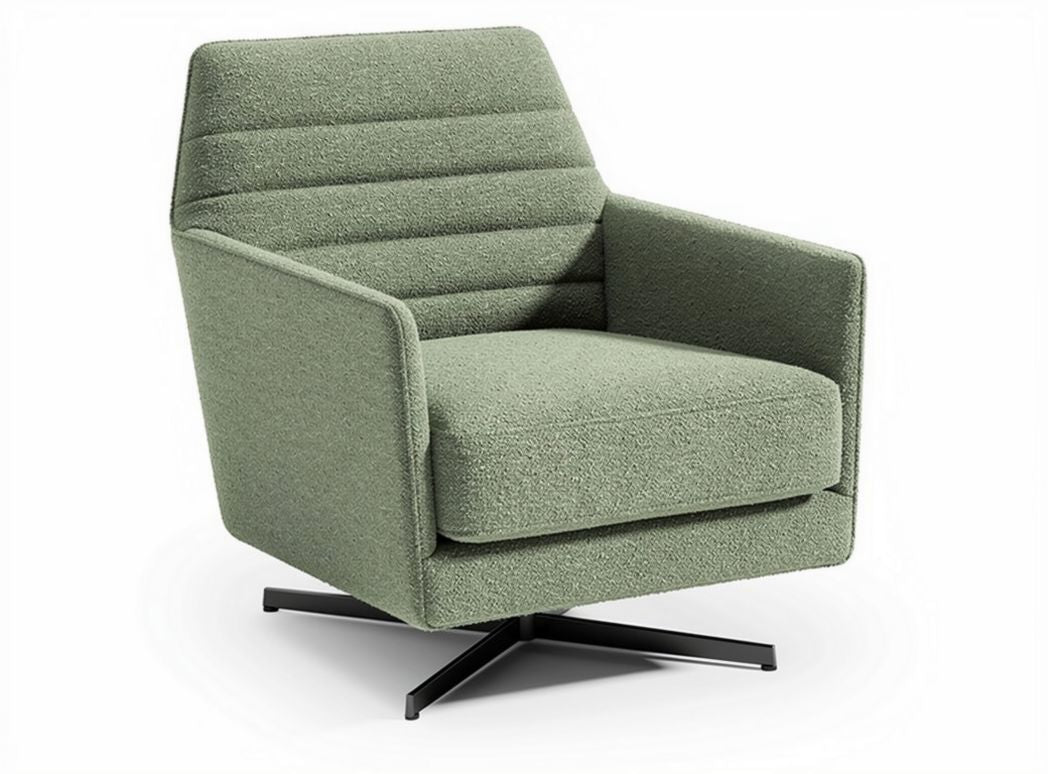 Fotel obrotowy z tkaniny w kolorze zielenie 80 x 80 x 85cm
