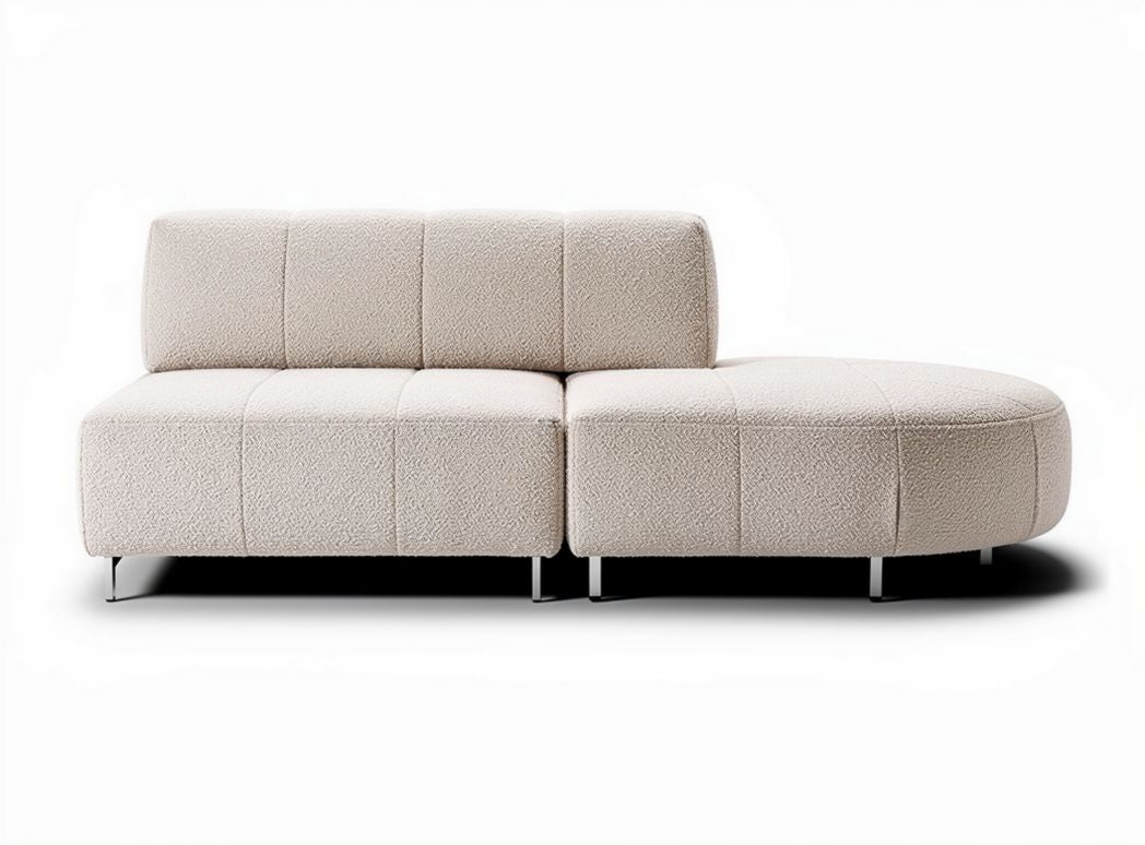 Narożnik w kolorze jasnym z materiału tekstylnego 200 x 90 x 75cm